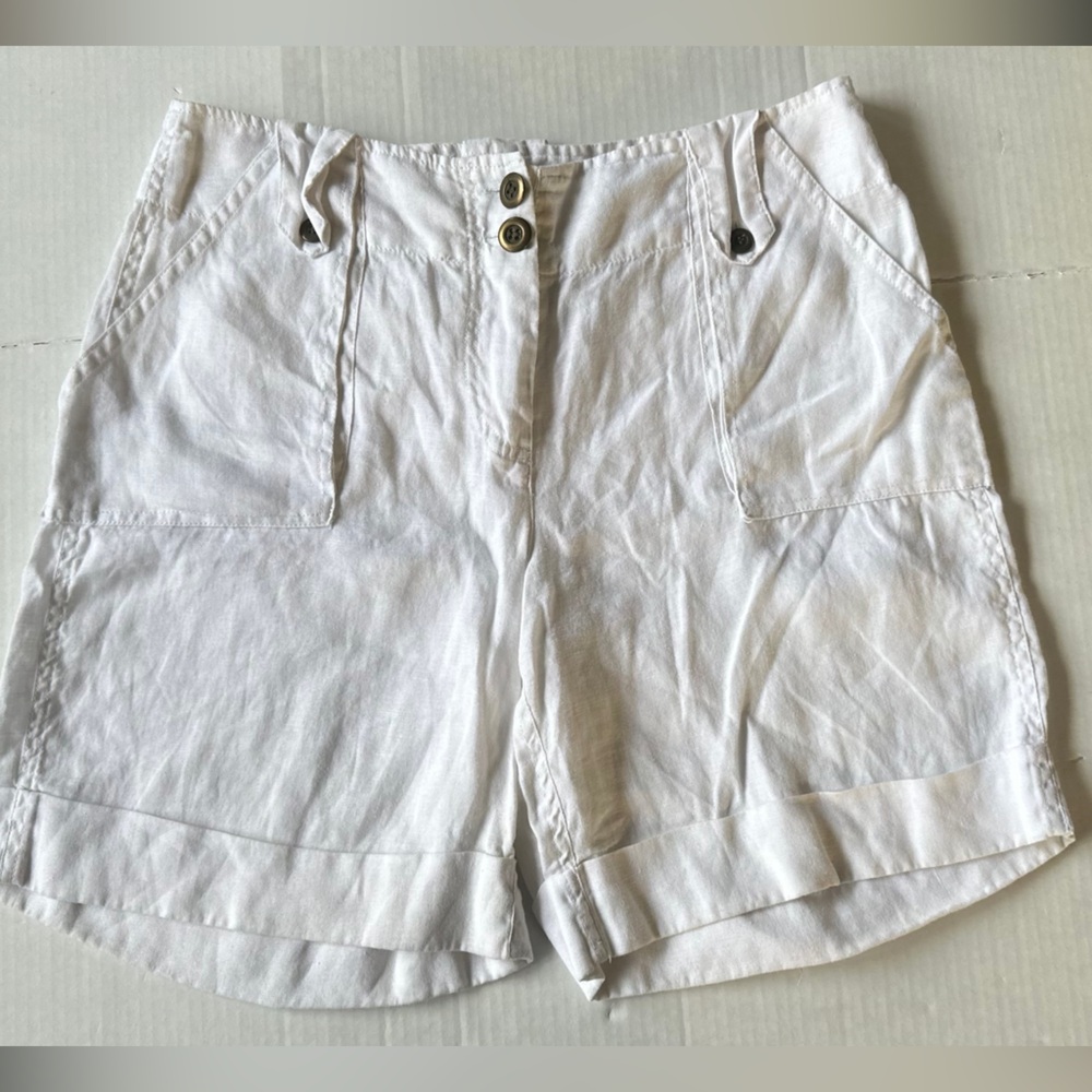 Autograph Linen High-Waist Shorts 8‎
